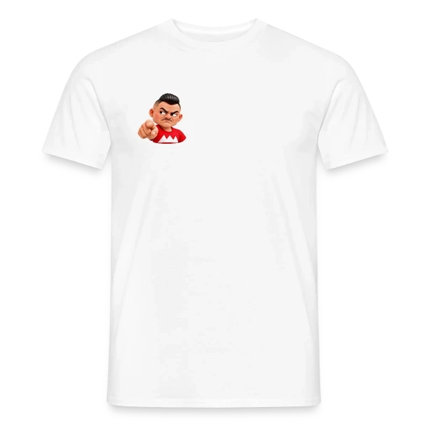 Weißes Herren-T-Shirt mit kleinem Olli-Logo rechts auf der Brust.
